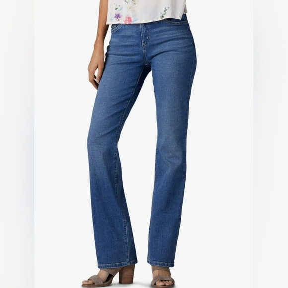 Lee Denim - Lee Regular Fit Bootcut Mid Rise Medium Wash Womens Blue Jeans , 12